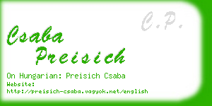 csaba preisich business card